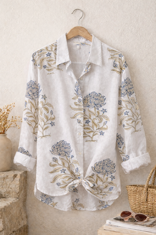Cotton Classic Shirt in Blue Thistle